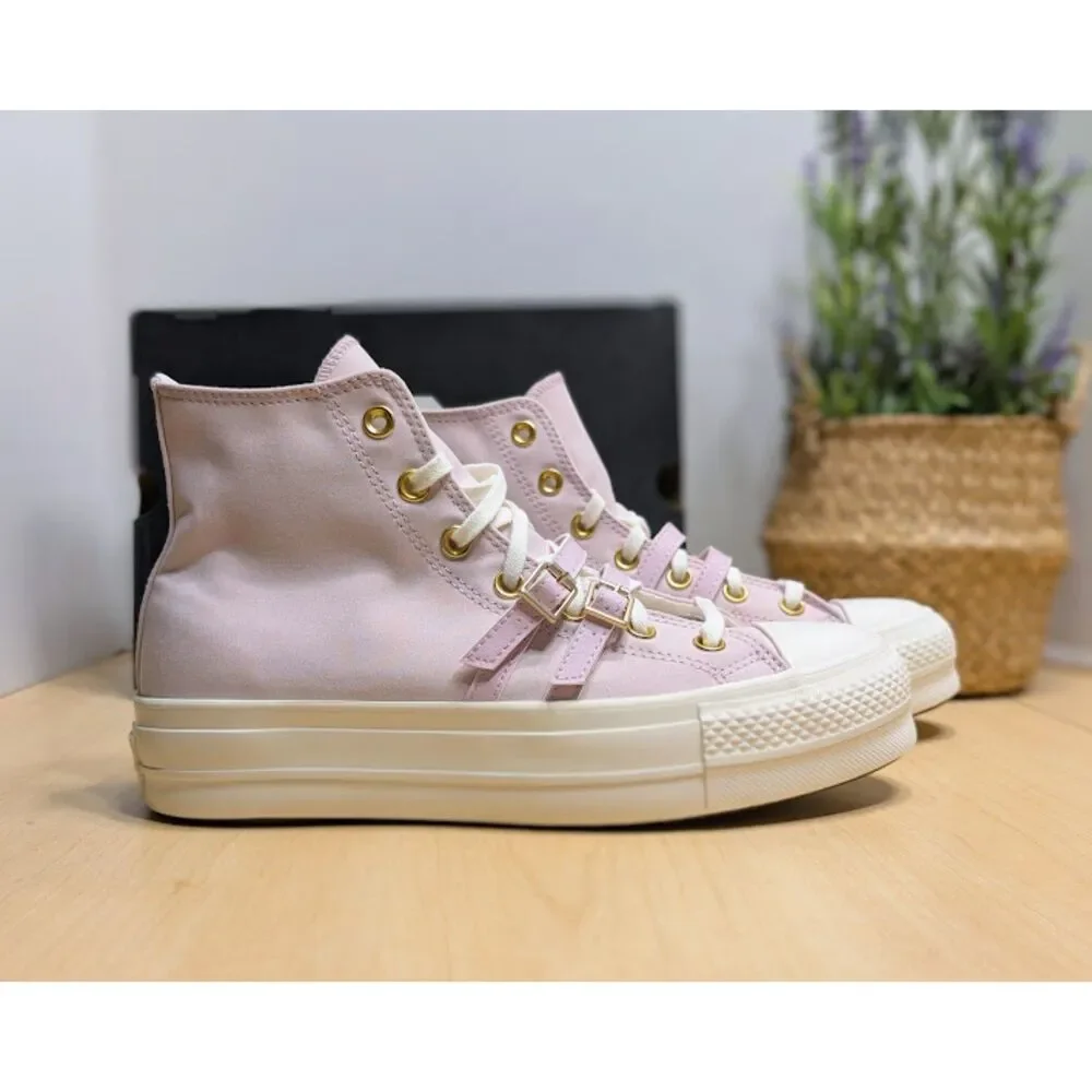 Converse CTAS Lift Platform Summit Pink Buckle High Top Shoes Women's 9 NIB